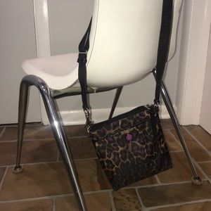 Coach cheetah purple print cloth crossbody